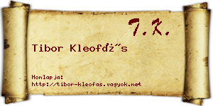 Tibor Kleofás névjegykártya